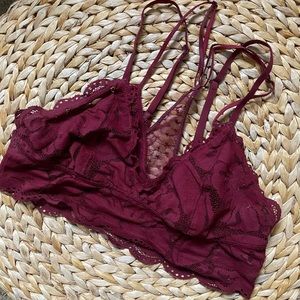 Maroon lace Aerie bralette
